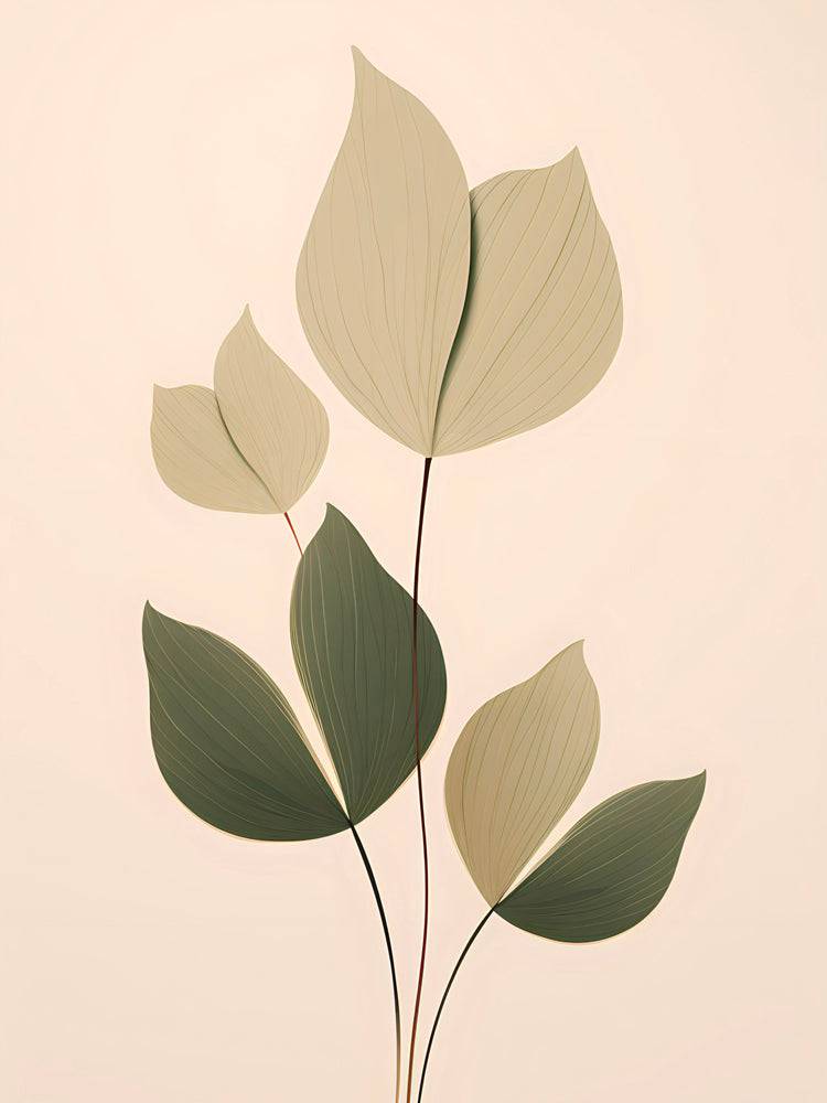 Quadro scandinavo Contraste Botanique - Elegante decorazione murale