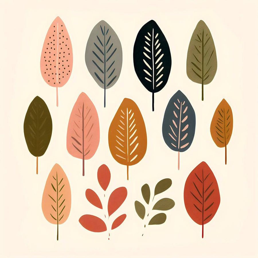 Scandinavian painting Palette d'Automne - Warm wall decoration