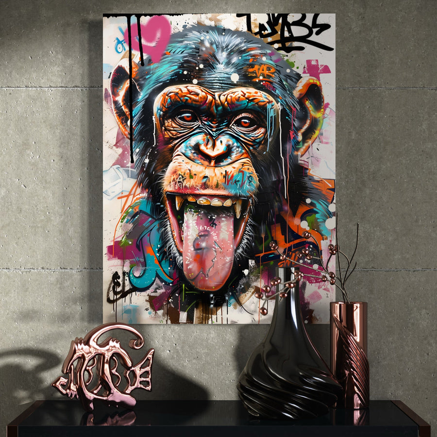 Tableau Singe Expressif - Cadre Mural Vivant et Coloré