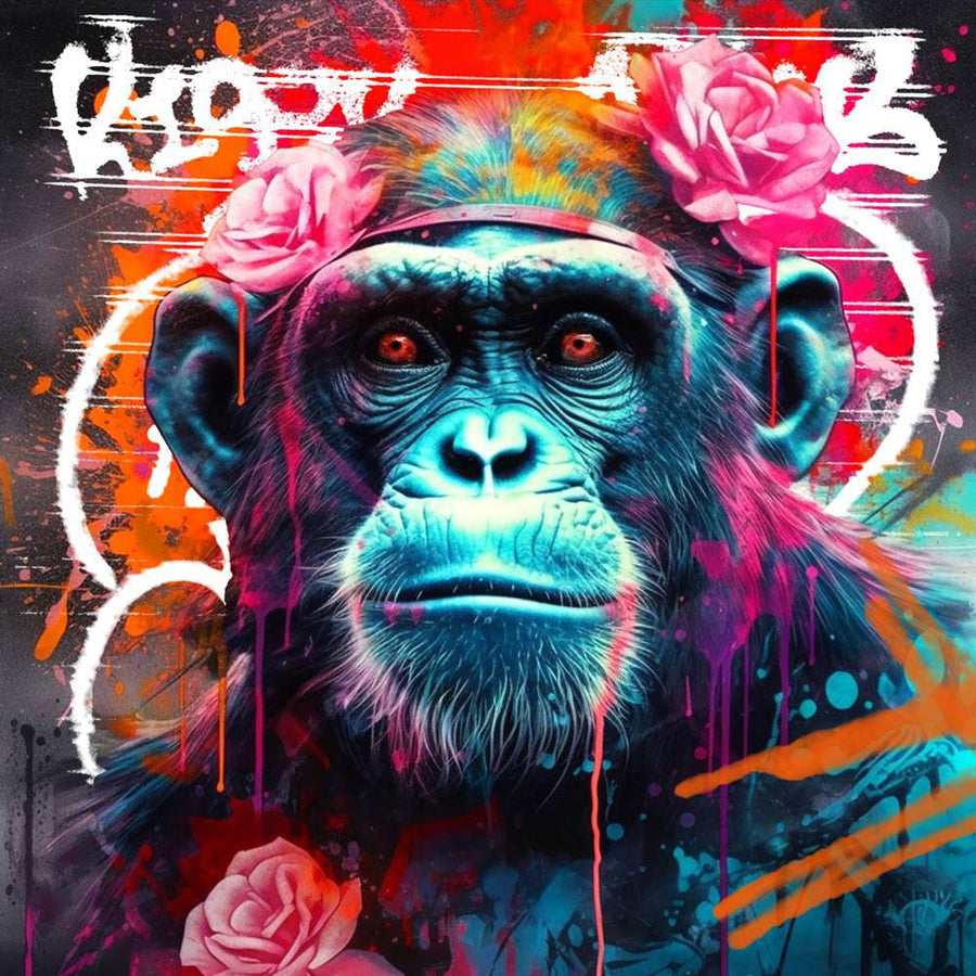 Painting Monkey Pop Art Coloré - Déco Moderne Design