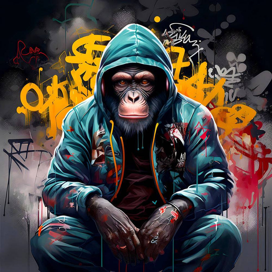 Pop Art Monkey Urban Wisdom - Decorazione murale