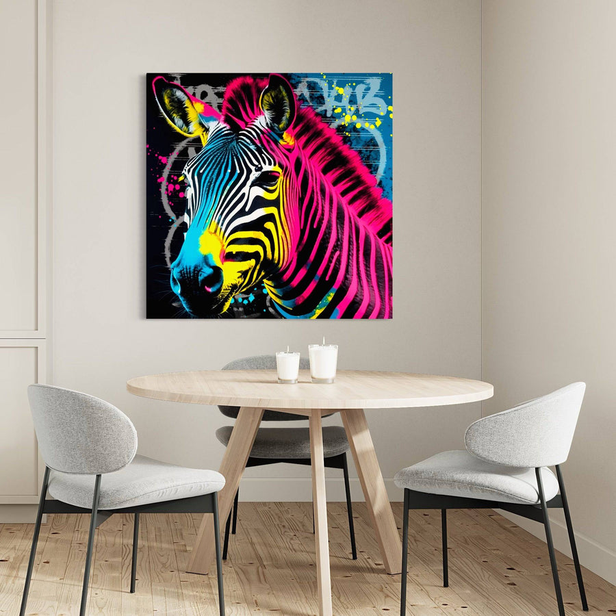 Pittura Pop Art Zebra - Decorazione murale moderna