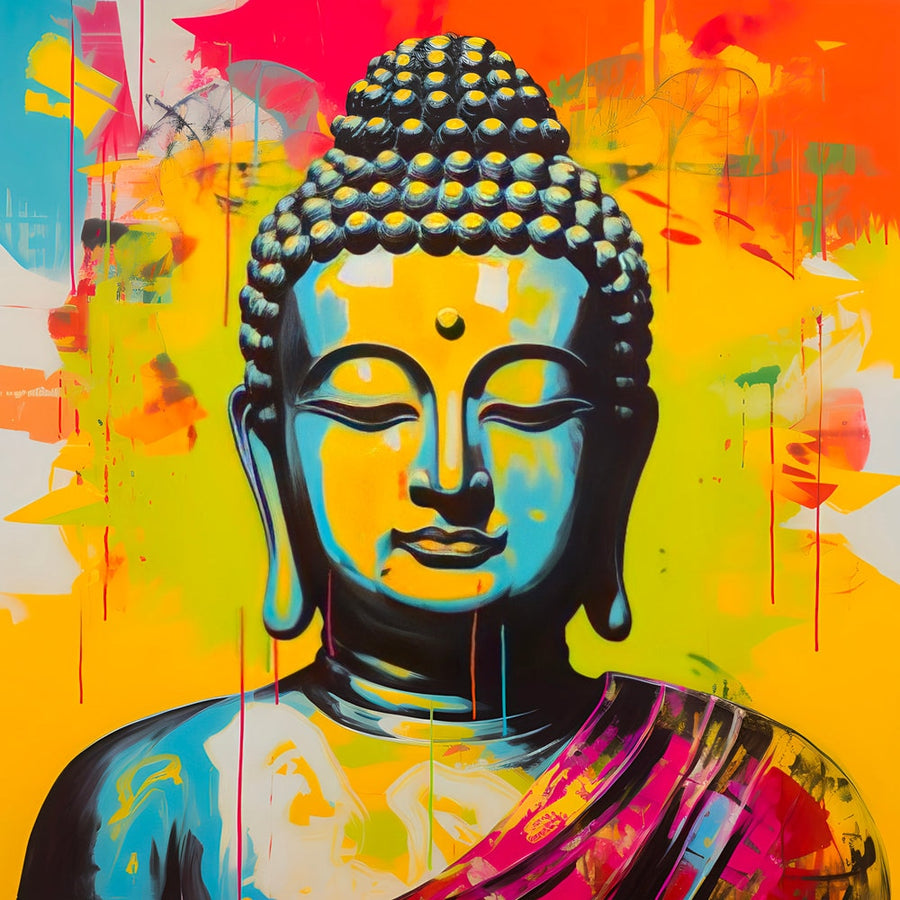 Tableau Zen Bouddha Coloré Moderne - Vibrant Wall Decoration
