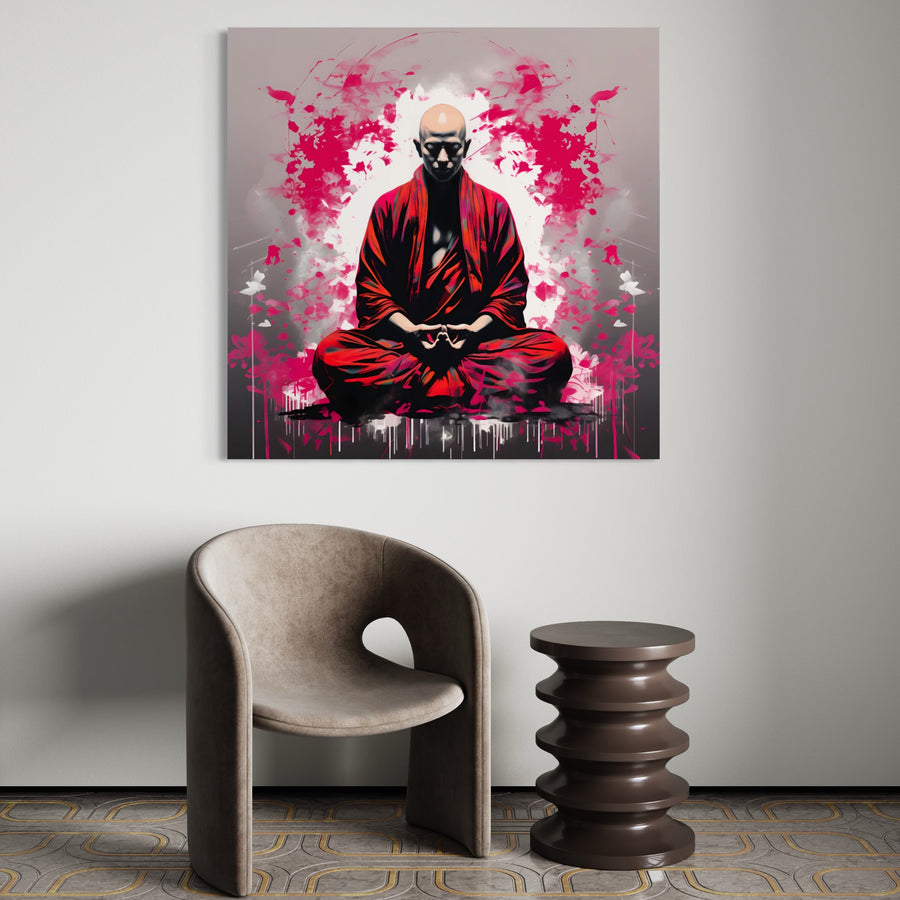 Pittura Zen Buddha - Atmosfera dinamica - Decorazione murale