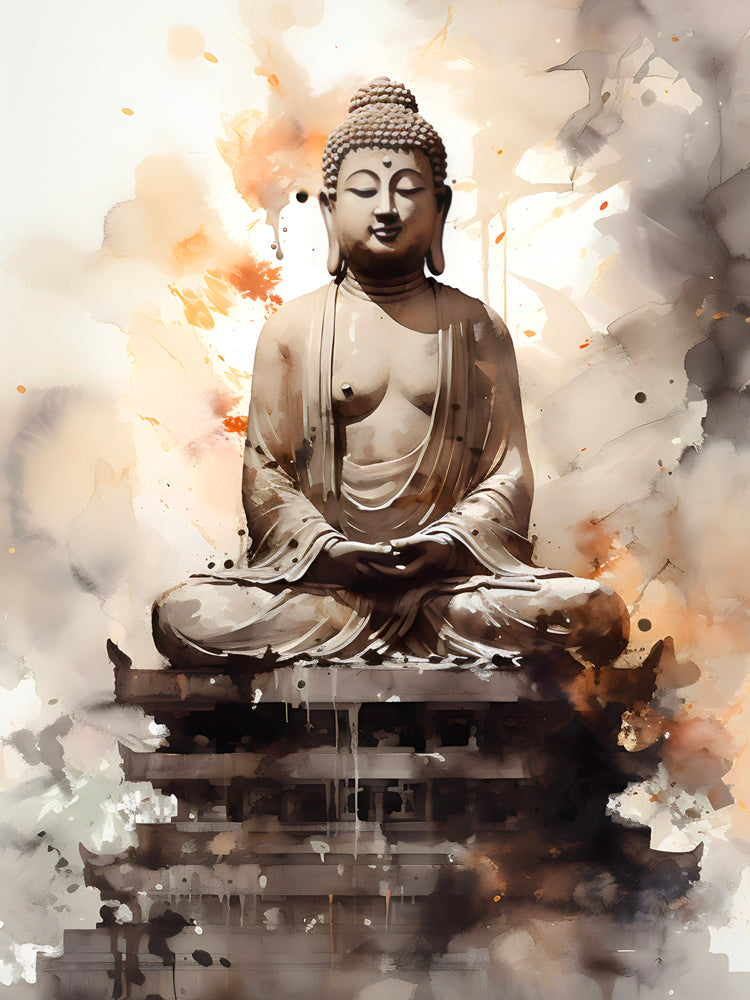 Zen painting Buddha in meditation - Soothing wall decoration