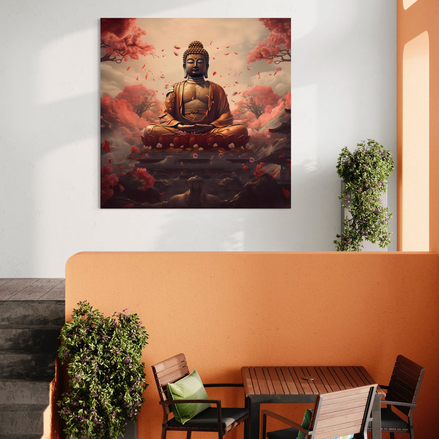Quadro Zen Lotus Buddha Floral Serenity - Decorazione murale