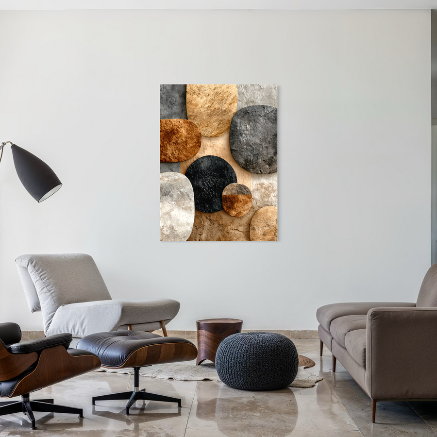 Tableau Japandi Galets Zen – Reliefs Minéraux
