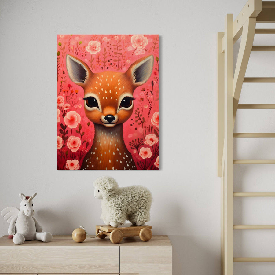 Tableau Enfant Tendresse Du Faon - Décoration Murale Douce Et Poétique