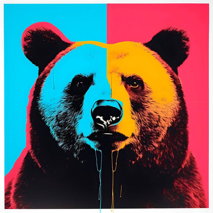 Tableau Pop Art Ours - Décoration Murale Puissante | Art Moderne