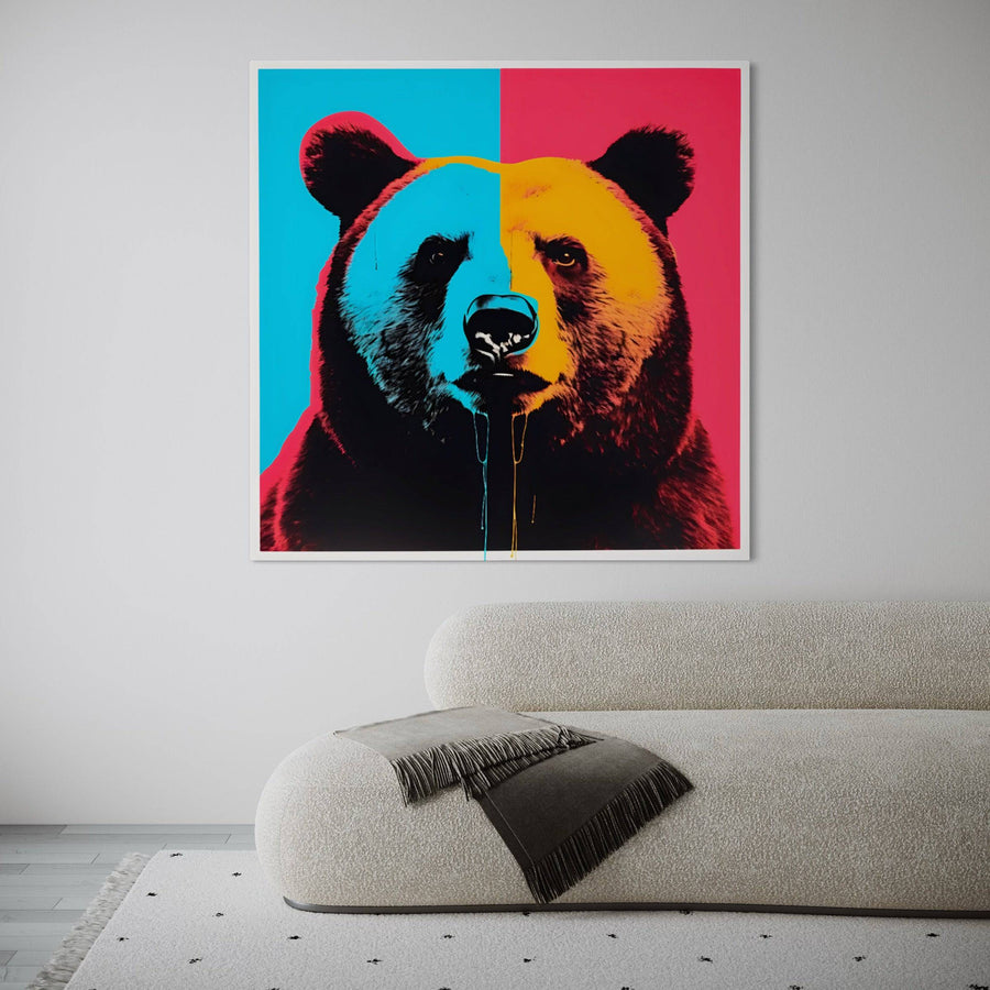 Tableau Pop Art Ours - Décoration Murale Puissante | Art Moderne