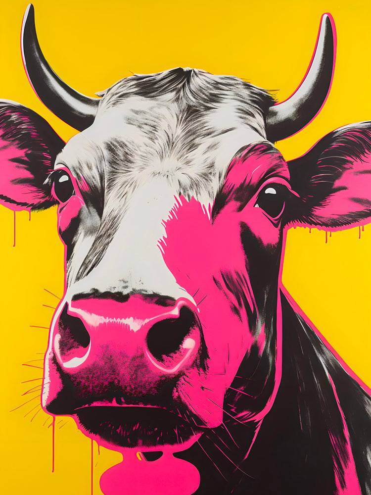 Pop Art Cow - Dynamic Wall Decoration | Modern Art