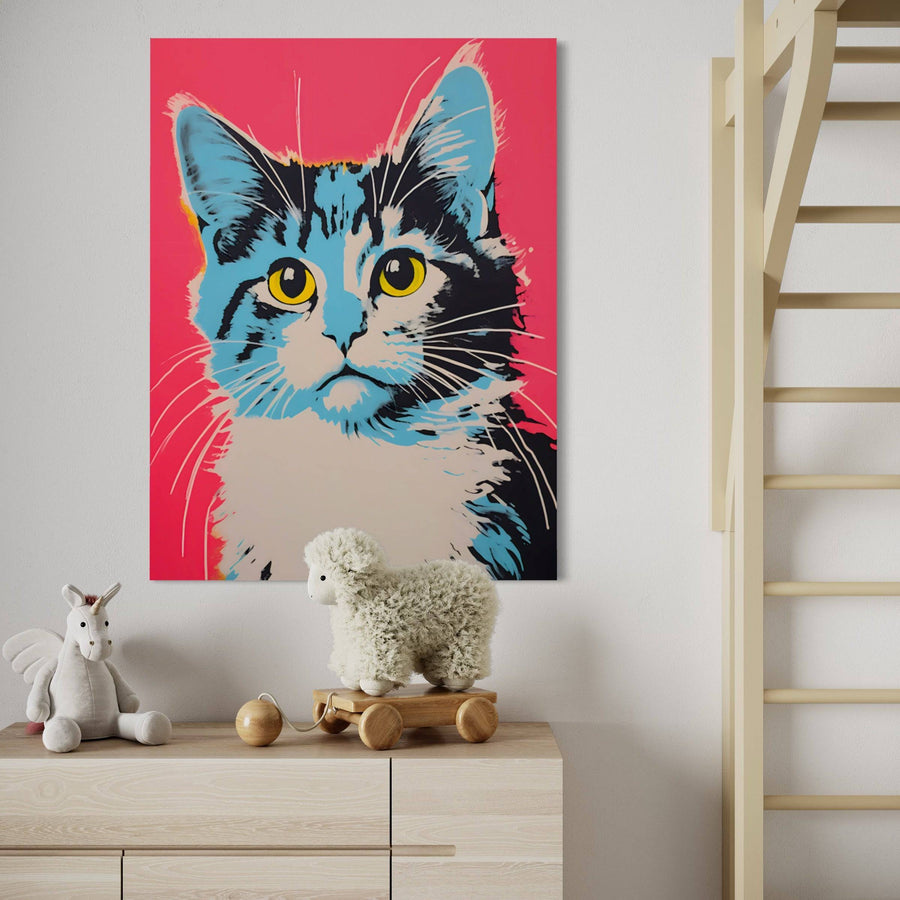Tableau Pop Art Chat Mignon - Décoration Murale Accueillante | Art Moderne