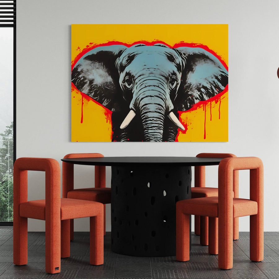 Tableau Pop Art Éléphant - Décoration Murale Puissante | Art Moderne