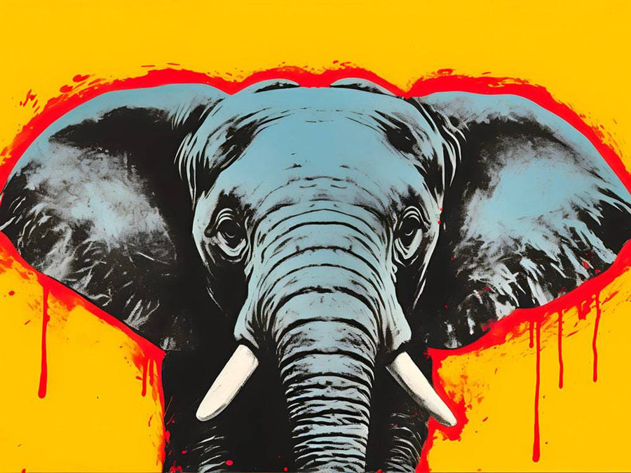Tableau Pop Art Éléphant - Décoration Murale Puissante | Art Moderne