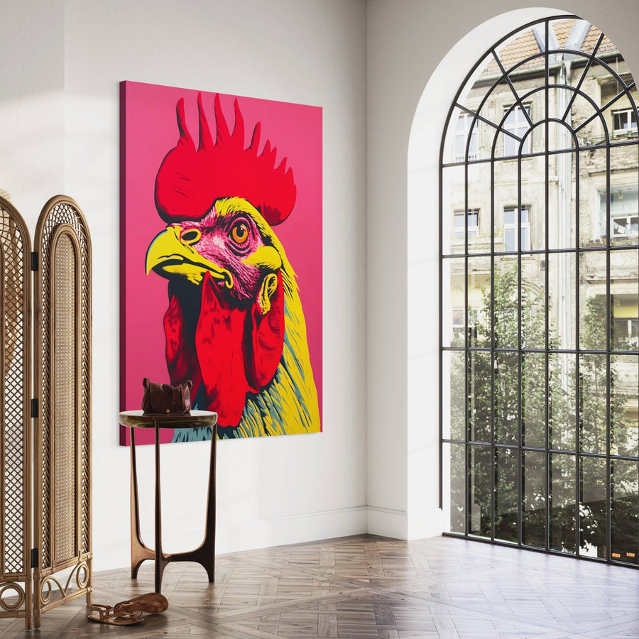 Painting Pop Art Coq - Dynamic Wall Decoration | Modern Art
