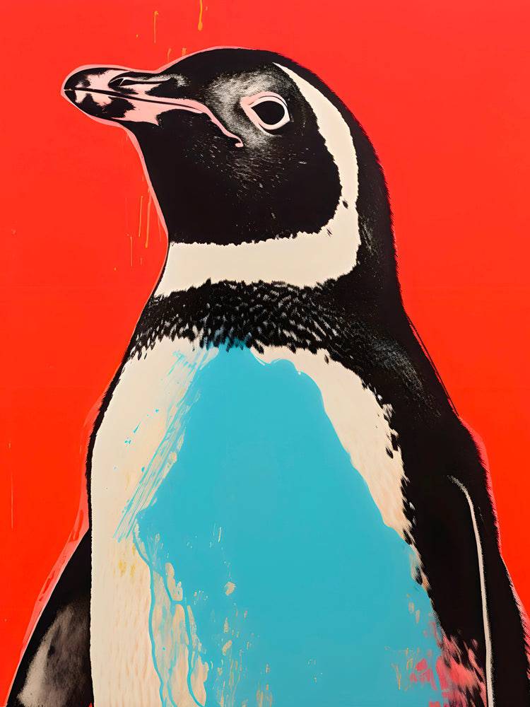Pinguino Pop Art - Decorazione murale dinamica | Arte moderna