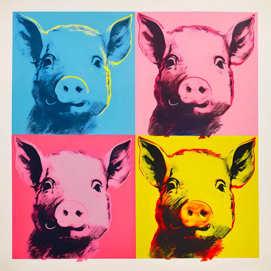 Tableau Pop Art Cochons - Décoration Murale Ludique | Art Moderne