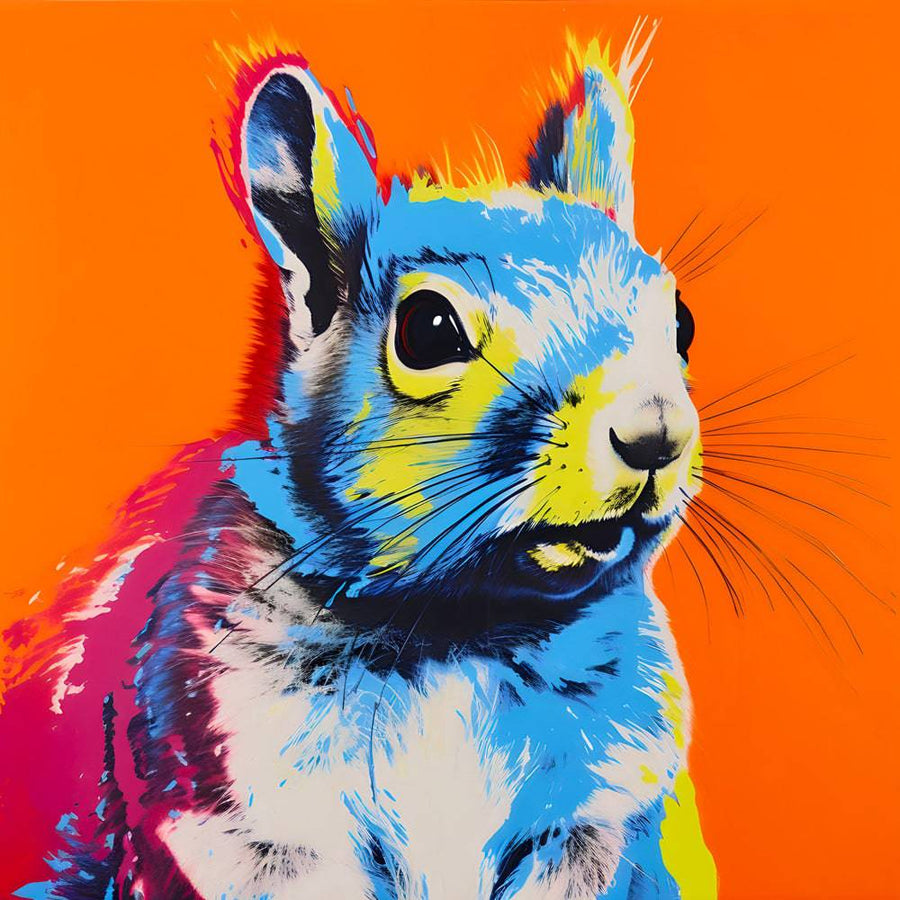 Scoiattolo dipinto in Pop Art - Decorazione murale vivente | Arte moderna