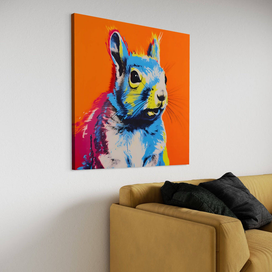 Scoiattolo dipinto in Pop Art - Decorazione murale vivente | Arte moderna