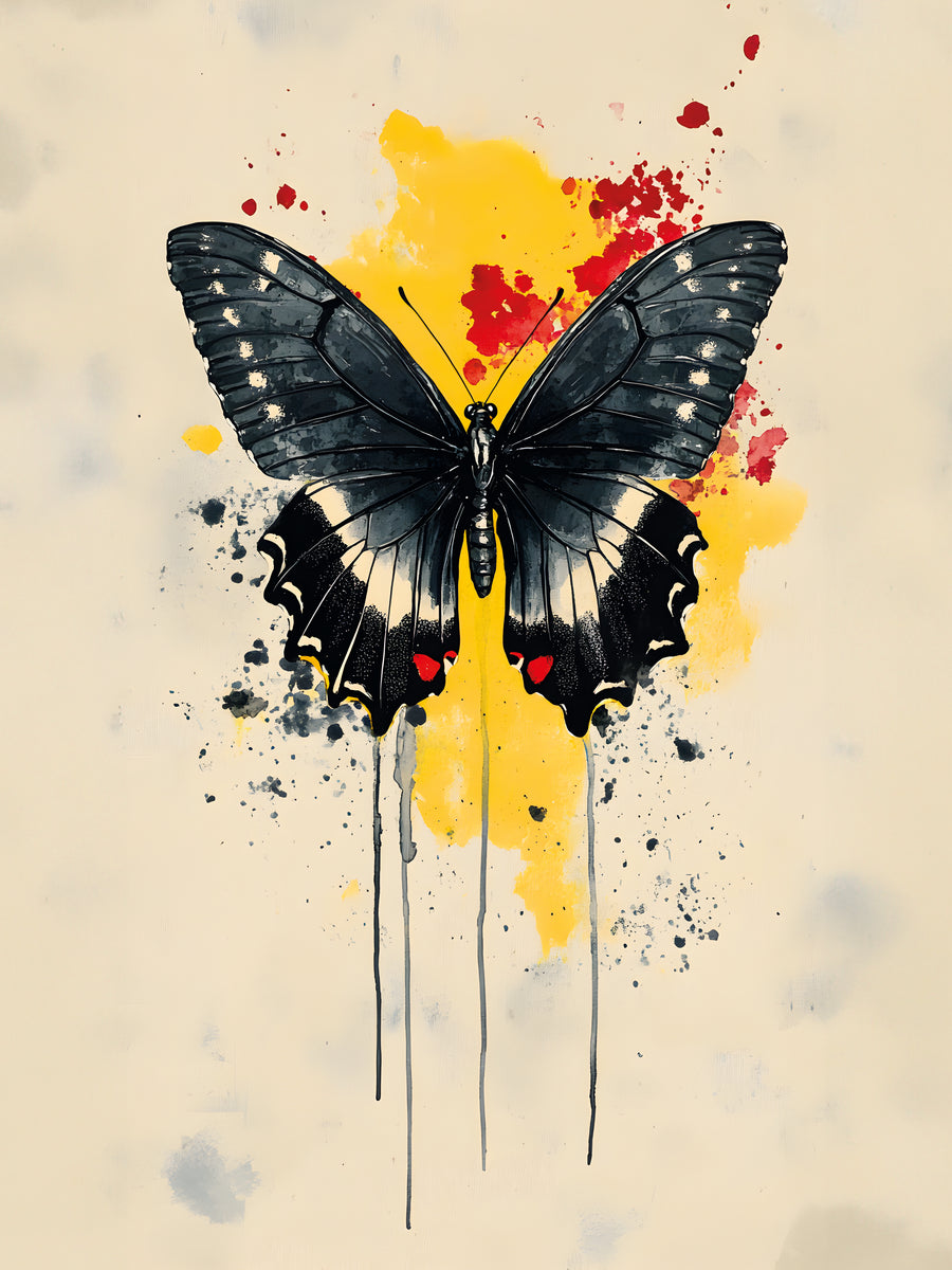 Tableau Papillon Noir - Déco Murale Contemporaine