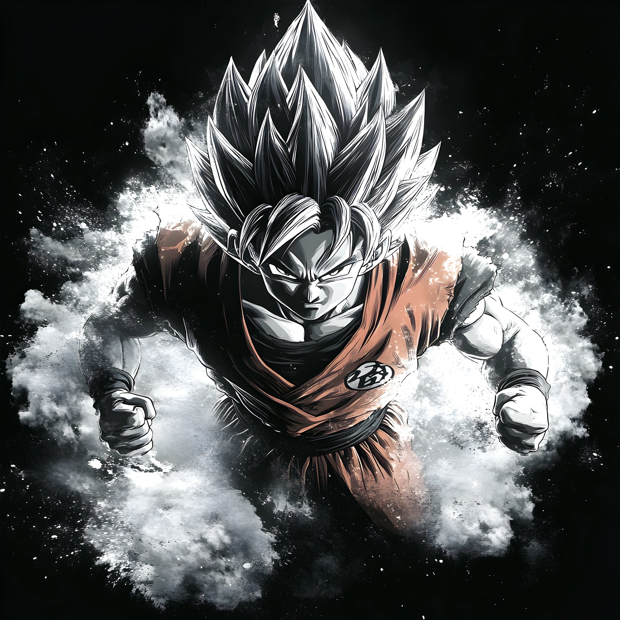 Tableau Dragon Ball Z Super Saiyan Noir et Blanc - Déco Murale - Fabulartz.fr 