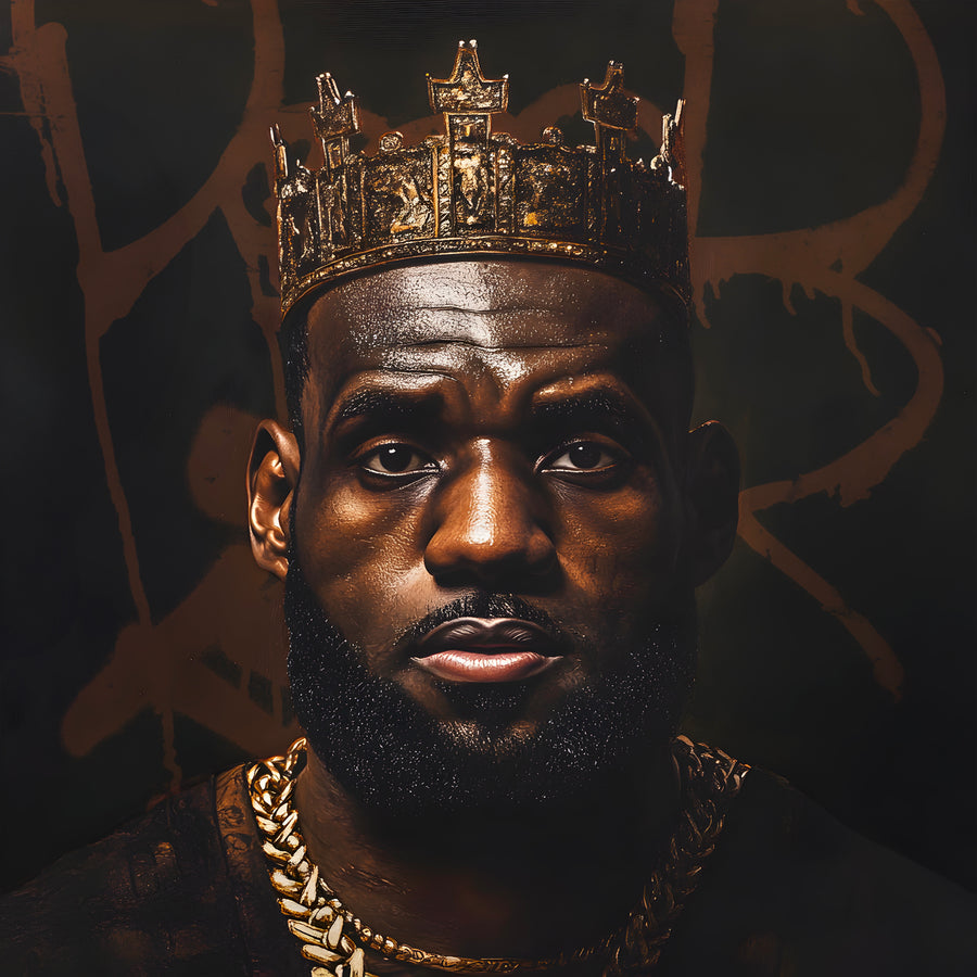 Tableau NBA LeBron James Roi Couronné – Déco Murale