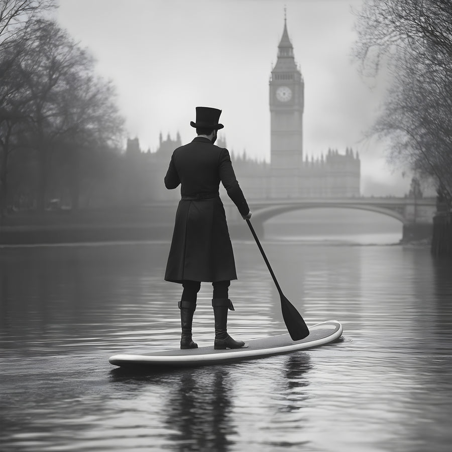 Pittura Londra Gentleman Paddle Big Ben - Cornice da parete moderna