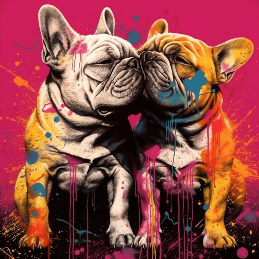 Tableau Animaux Pop Art Unleashed Love - Déco Murale Colorée