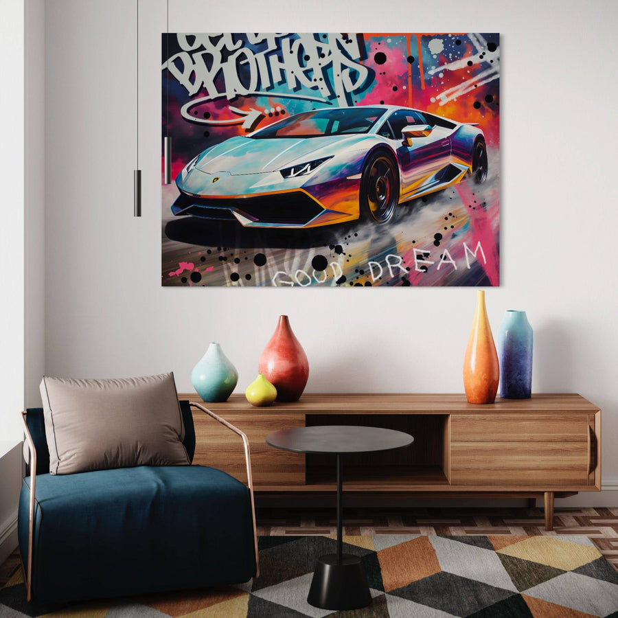 Tableau Pop Art Voiture Lamborghini - Décoration Murale Design