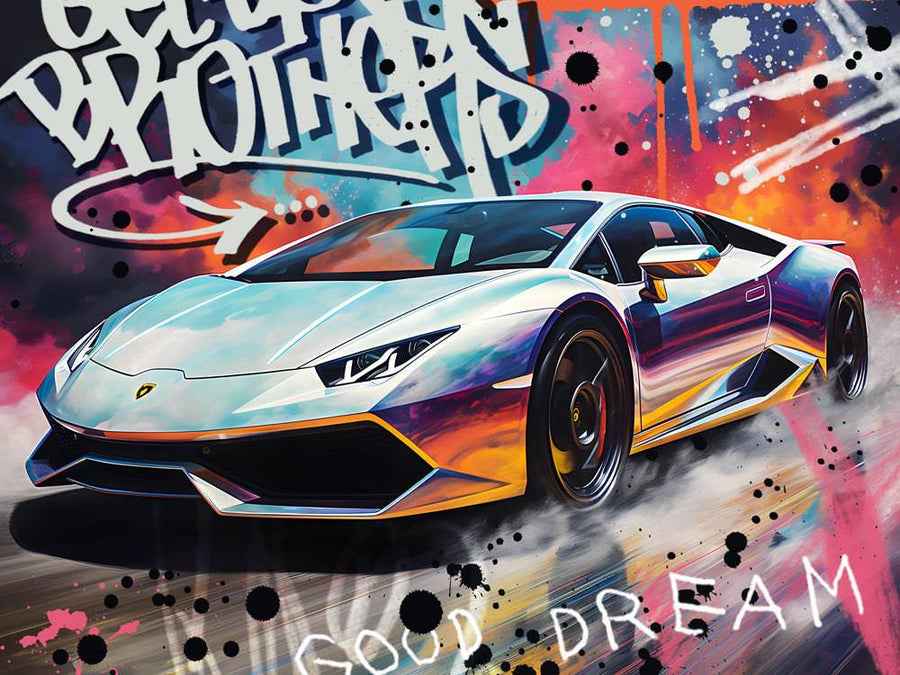 Tableau Pop Art Voiture Lamborghini - Décoration Murale Design