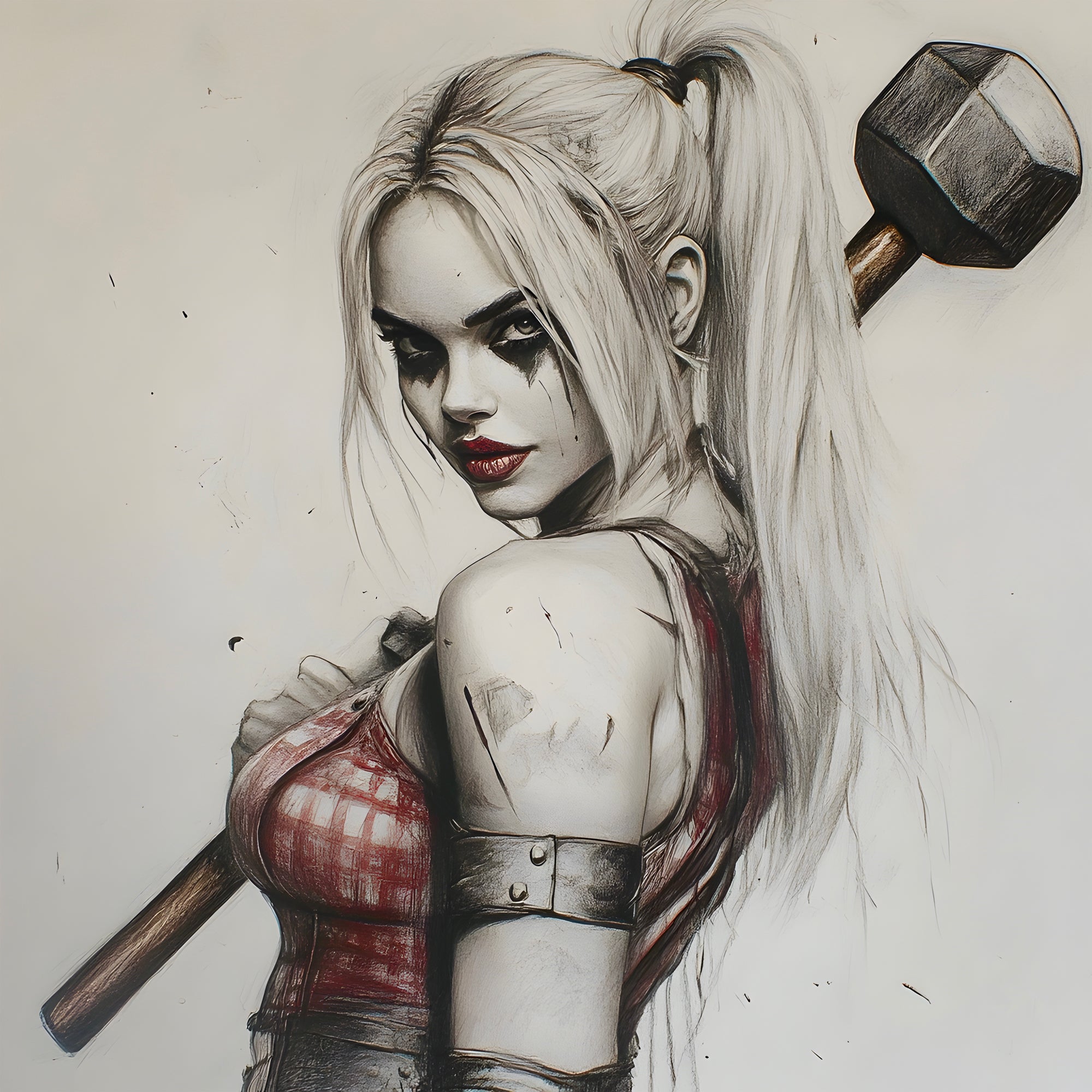 Tableau Harley Quinn Sourire Embrasé – Décoration Murale Moderne - Fabulartz.fr 