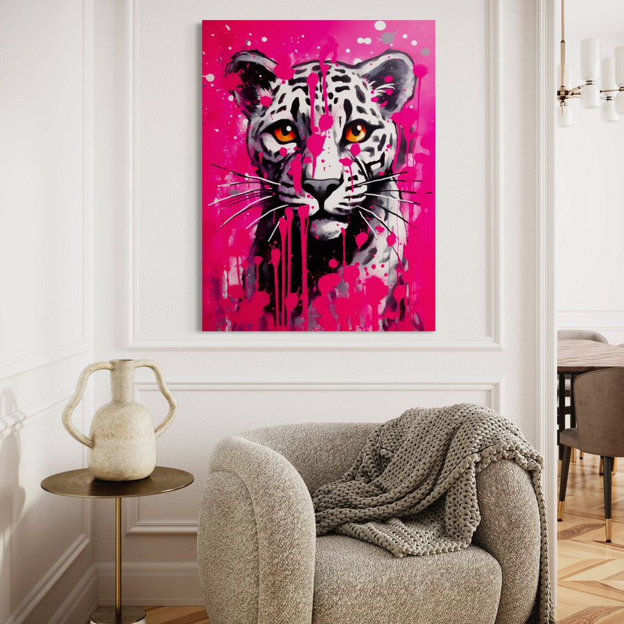 Pop Art Leopard - White Leopard - Elegant wall decor