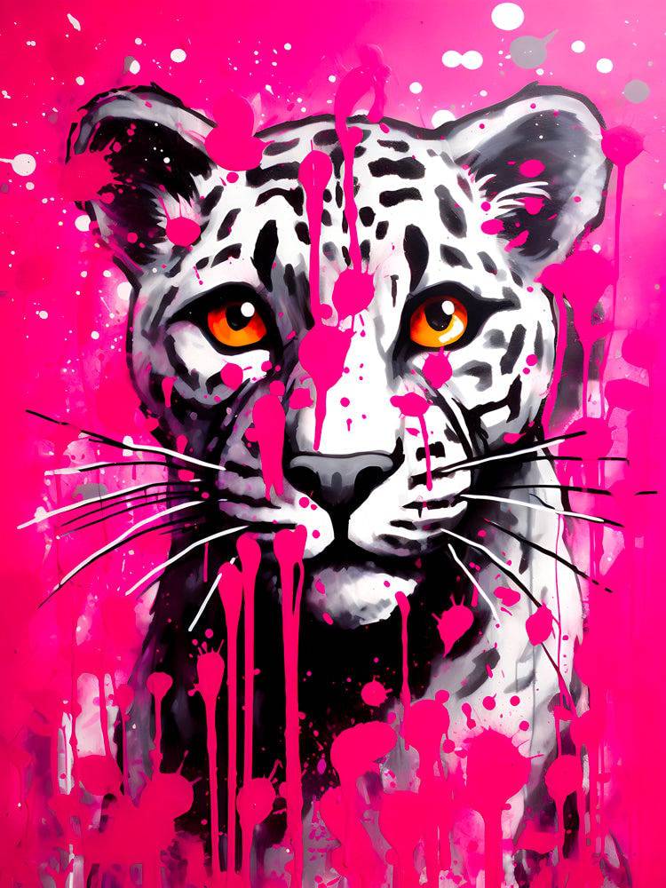 Pop Art Leopard - White Leopard - Elegant wall decor