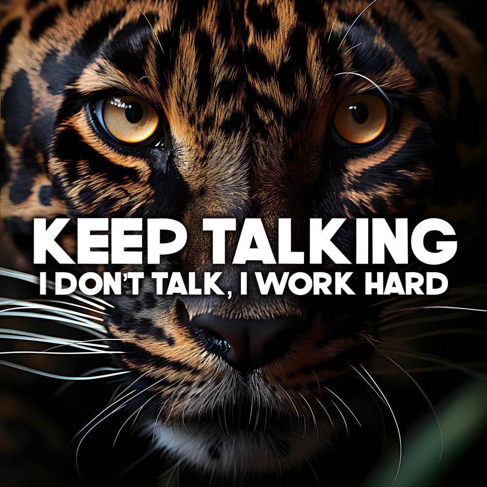 Work Hard | Tableau Guépard Motivation - Fabulartz.fr 