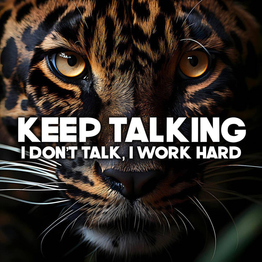 Motivation board "Keep Talking, I Work Hard" - Décoration Murale Design